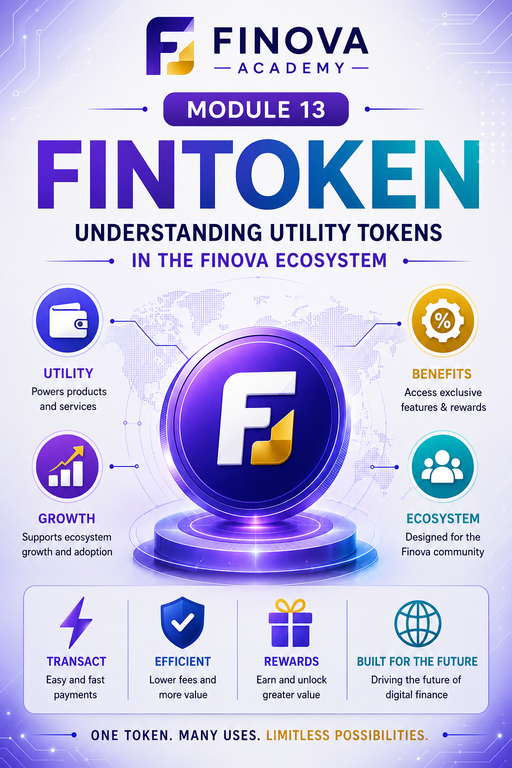 Module 13: FinCoin – Understanding Utility Tokens in the Finova Ecosystem